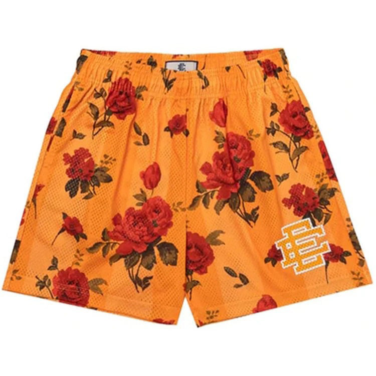 Mesh Red Rose Shorts