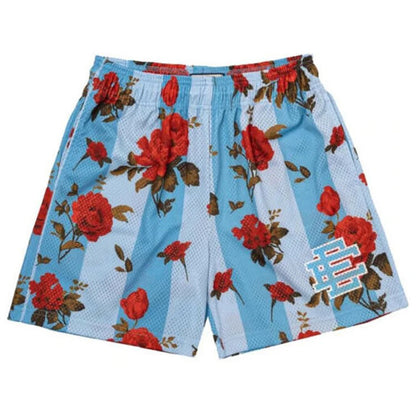 EE Red Rose-Blue Mesh Shorts