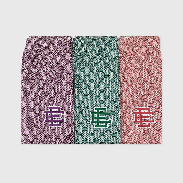 Mesh X Monogram Basic Print Multicolor Shorts