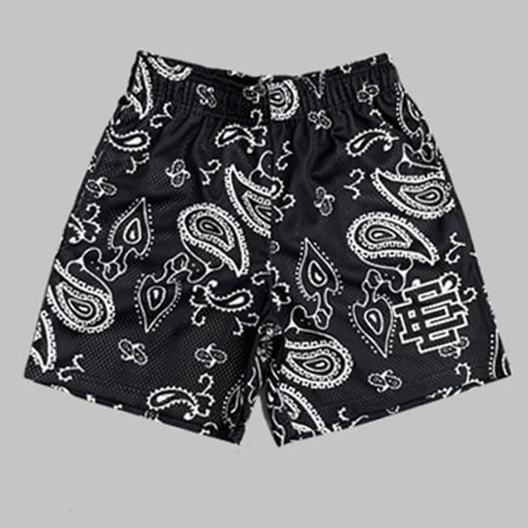 EE Cashew flowers Black Shorts