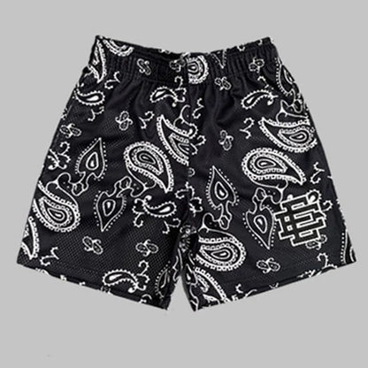 EE Cashew flowers Black Shorts