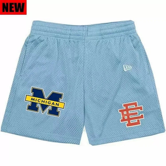 EE MICHIGAN Sky Blue Beach Sports Shorts