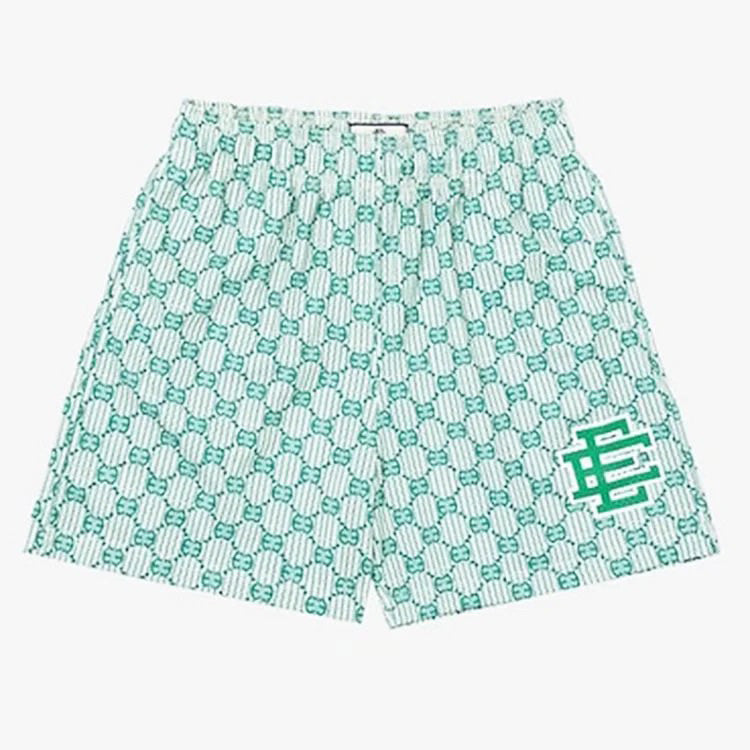 EE X Monogram Basic Print Light Green Shorts