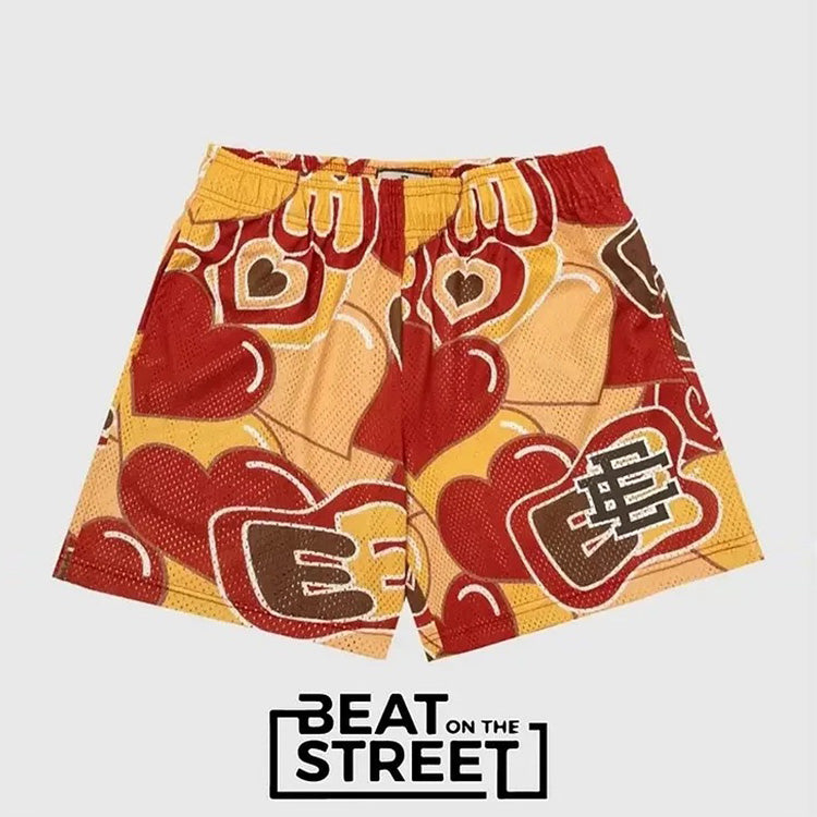 EE Heart Claret Beach Sports Shorts