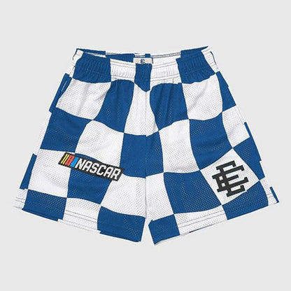 EE Blue And White Lattice Shorts