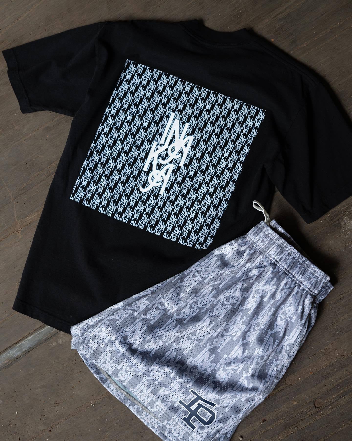 IP Summer Light Grey LOGO GYM  Running Sports Basketball Fitness Pants Mesh Shorts