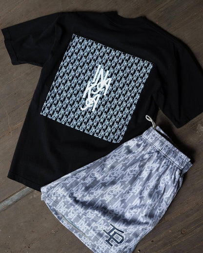 IP Summer Light Grey LOGO GYM  Running Sports Basketball Fitness Pants Mesh Shorts