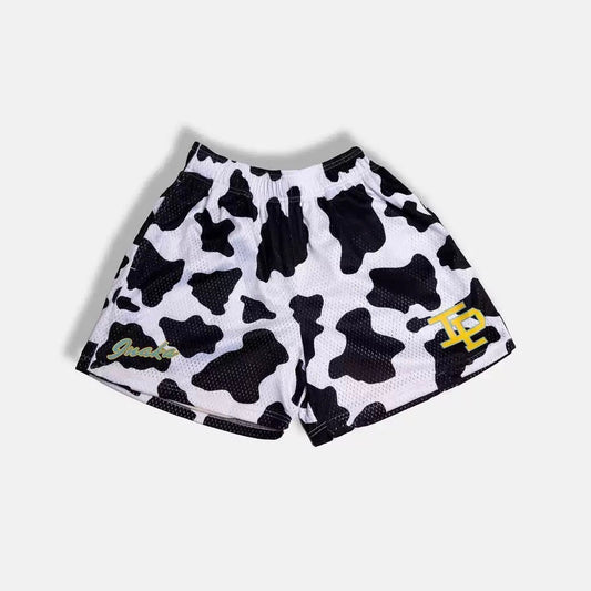 IP Cow Black And White Mesh Shorts