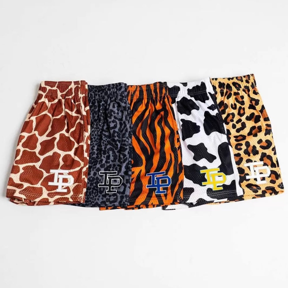 Mesh Animal Print Shorts