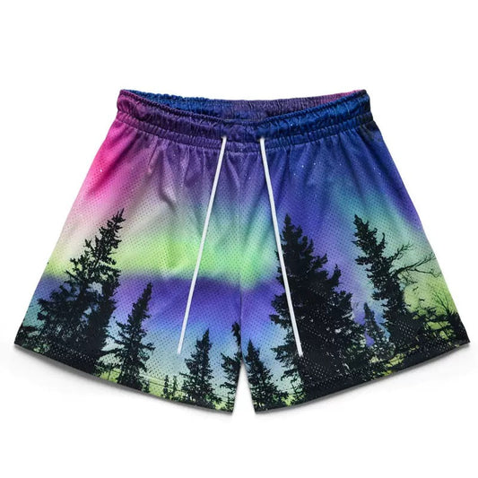 Aurora Purple Mesh Shorts