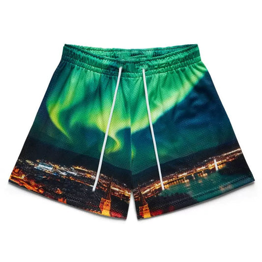 Aurora Green Mesh Shorts