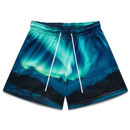 Aurora Blue Mesh Shorts