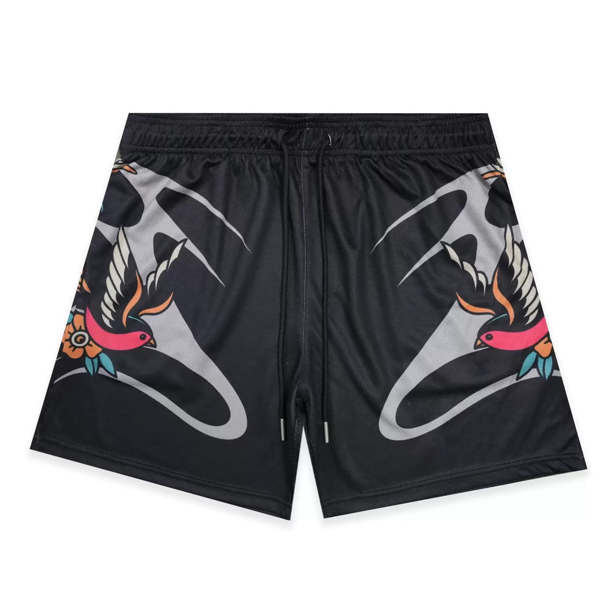 Night Flight Swallow Black Shorts