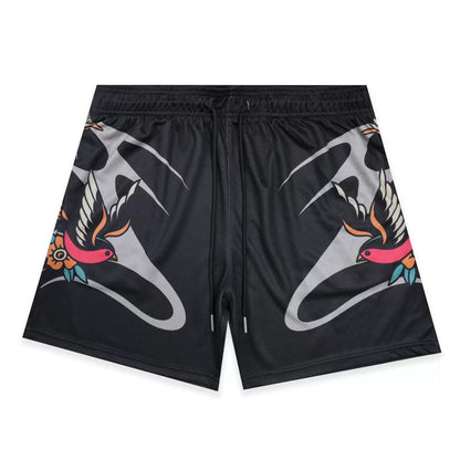 Night Flight Swallow Black Shorts