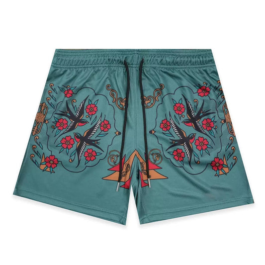 Daydream Garden Teal Shorts