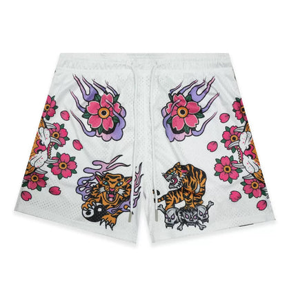 Wildflower Tiger White Shorts