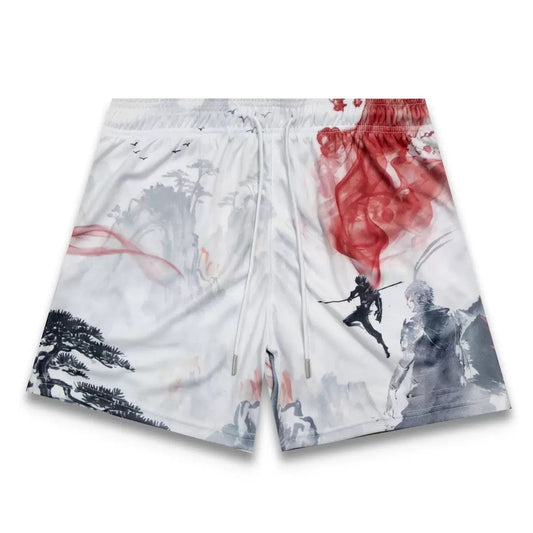 Red Smoke Duel Graphic Shorts