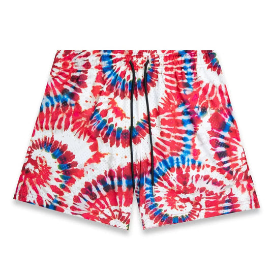 Backyard Jam Red Tie-Dye Shorts