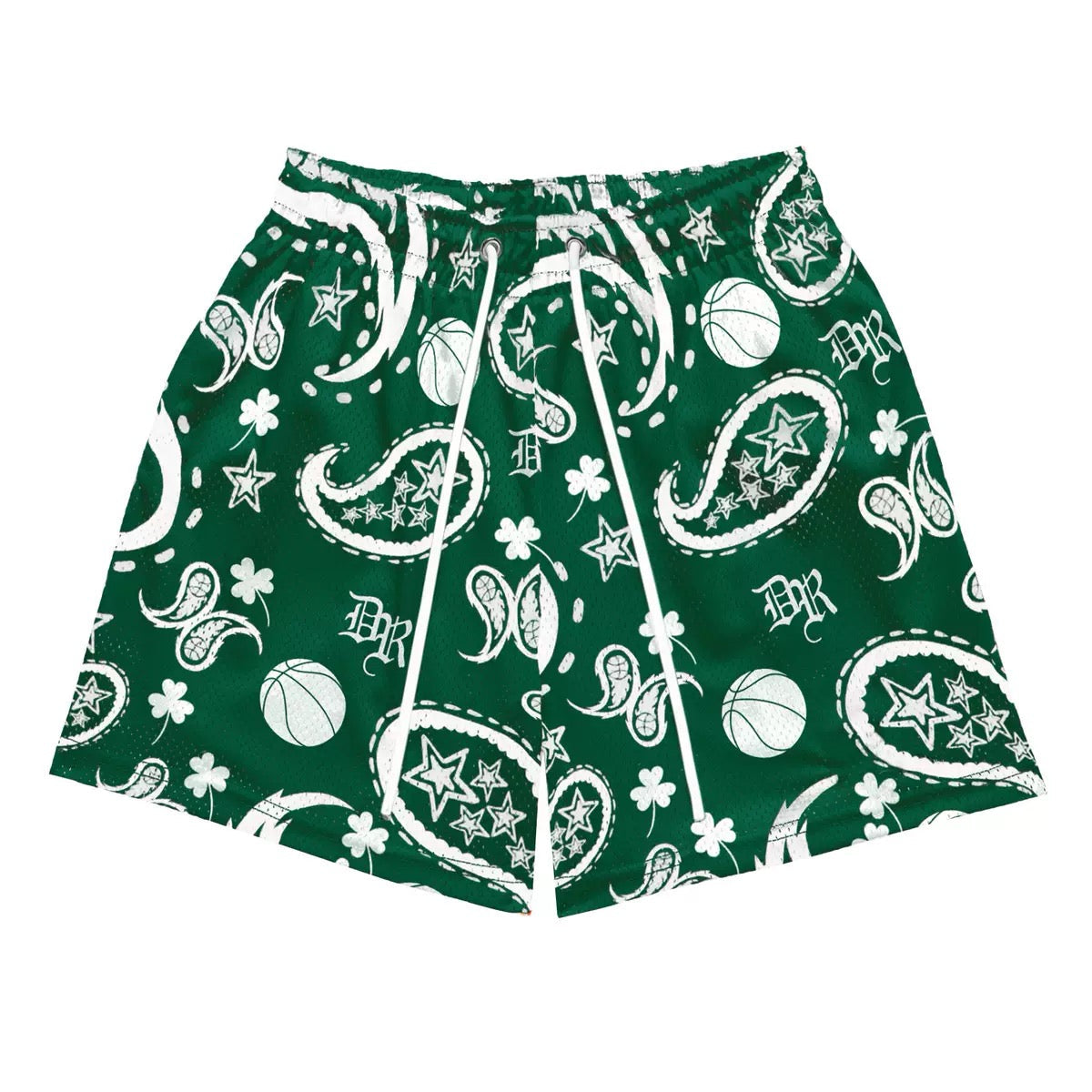 Varsity Green Paisley Shorts