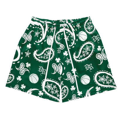 Varsity Green Paisley Shorts
