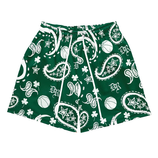 Varsity Green Paisley Shorts
