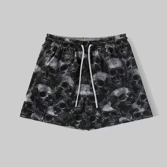 Graveyard Static Skull Mesh Shorts