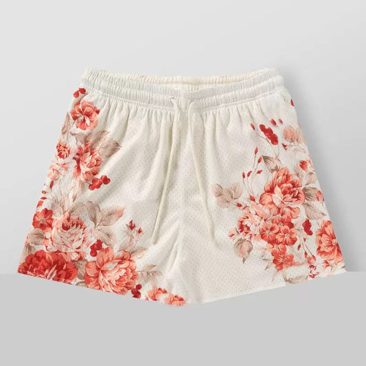 Coral Bloom Garden Mesh Shorts