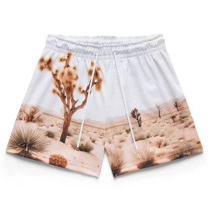 Desert Mirage White Mesh Shorts