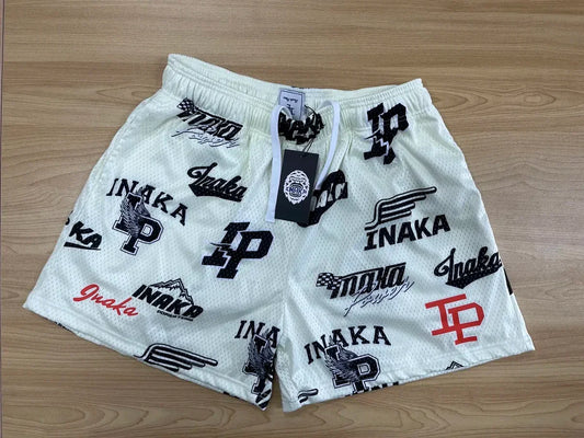 IP Logo Black and White Mesh Shorts